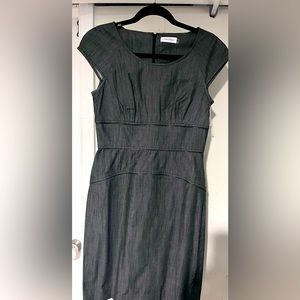 Calvin Klein grey zipper lined pencil dress women’s  size 6